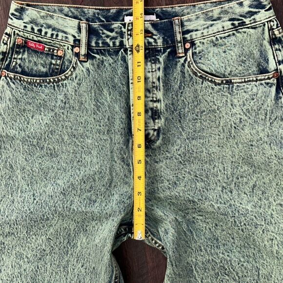 Teddy Fresh High-Rise Straight-Leg Acid Wash Jeans In Vintage Green Size 33 - Picture 5 of 9
